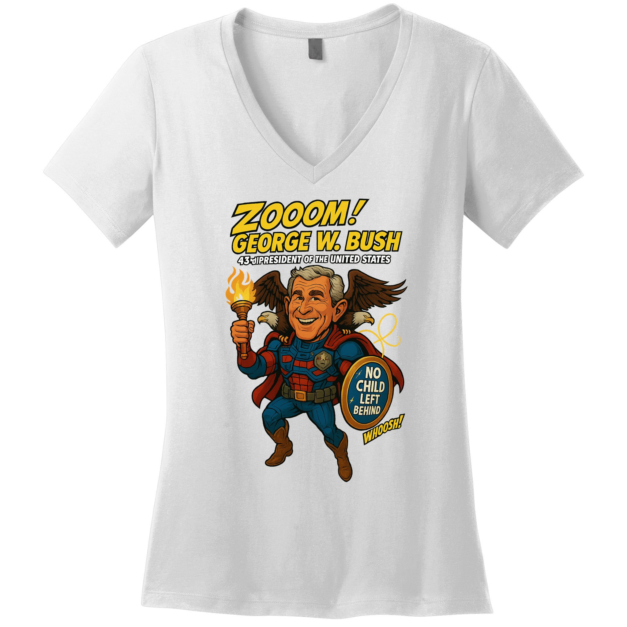 George W. Bush The Presidential Chronicles Women's V-Neck T-Shirt