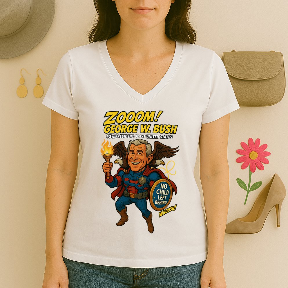 George W. Bush The Presidential Chronicles Women's V-Neck T-Shirt