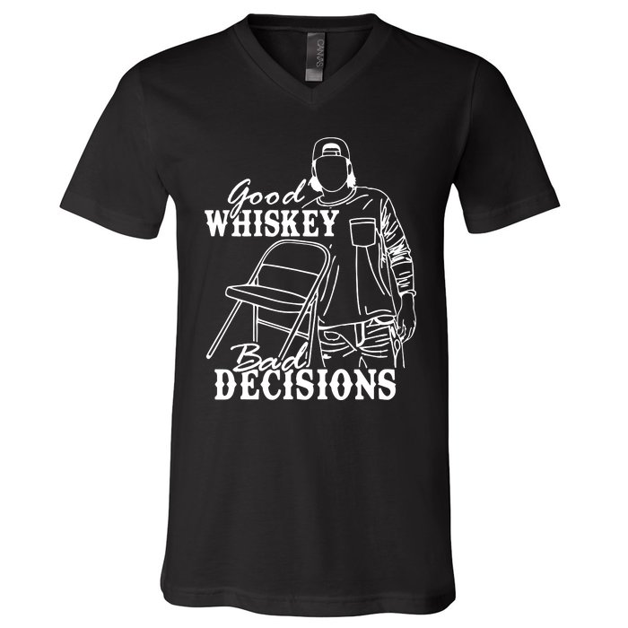 Good Whiskey Bad Decisions V-Neck T-Shirt