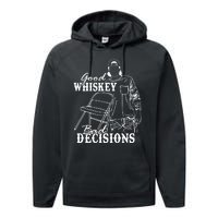 Good Whiskey Bad Decisions One Night At A Time Wall.En Performance Fleece Hoodie