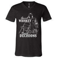 Good Whiskey Bad Decisions One Night At A Time Wall.En V-Neck T-Shirt