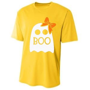 ghost with bow boo halloween costume Performance Sprint T-Shirt