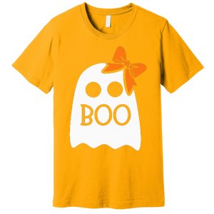 ghost with bow boo halloween costume Premium T-Shirt