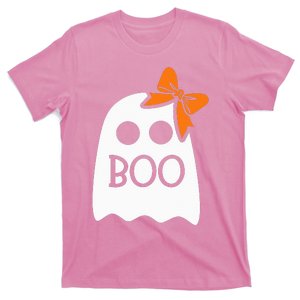 ghost with bow boo halloween costume T-Shirt