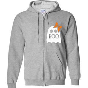 ghost with bow boo halloween costume Full Zip Hoodie