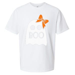 ghost with bow boo halloween costume Sueded Cloud Jersey T-Shirt