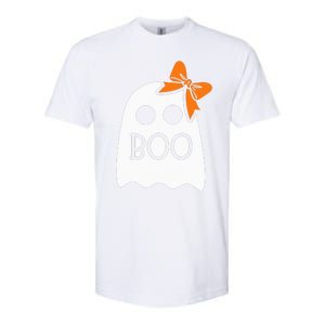 ghost with bow boo halloween costume Softstyle CVC T-Shirt