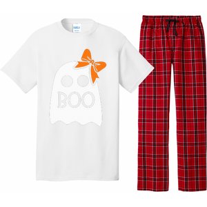 ghost with bow boo halloween costume Pajama Set