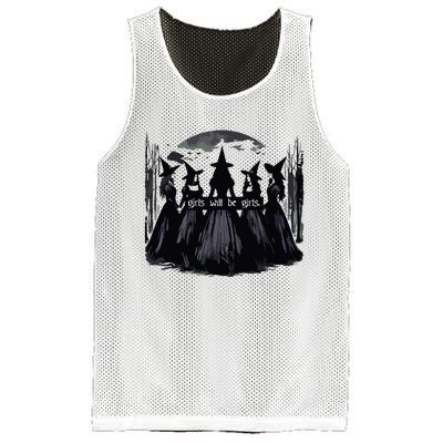 Girl Will Be Girl Witch Halloween Funny Witchy Vibes Women Mesh Reversible Basketball Jersey Tank