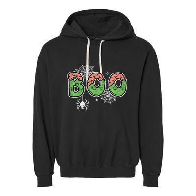Ghost With Bow Boo Halloween Costume Garment-Dyed Fleece Hoodie