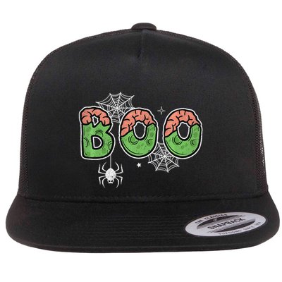 Ghost With Bow Boo Halloween Costume Flatbill Hat