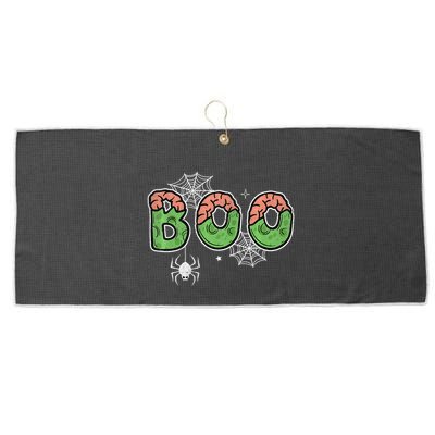 Ghost With Bow Boo Halloween Costume Large Microfiber Waffle Golf Towel
