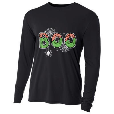 Ghost With Bow Boo Halloween Costume Cooling Performance Long Sleeve Crew
