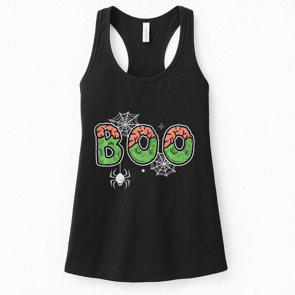 Ghost With Bow Boo Halloween Costume Womens Tank Top