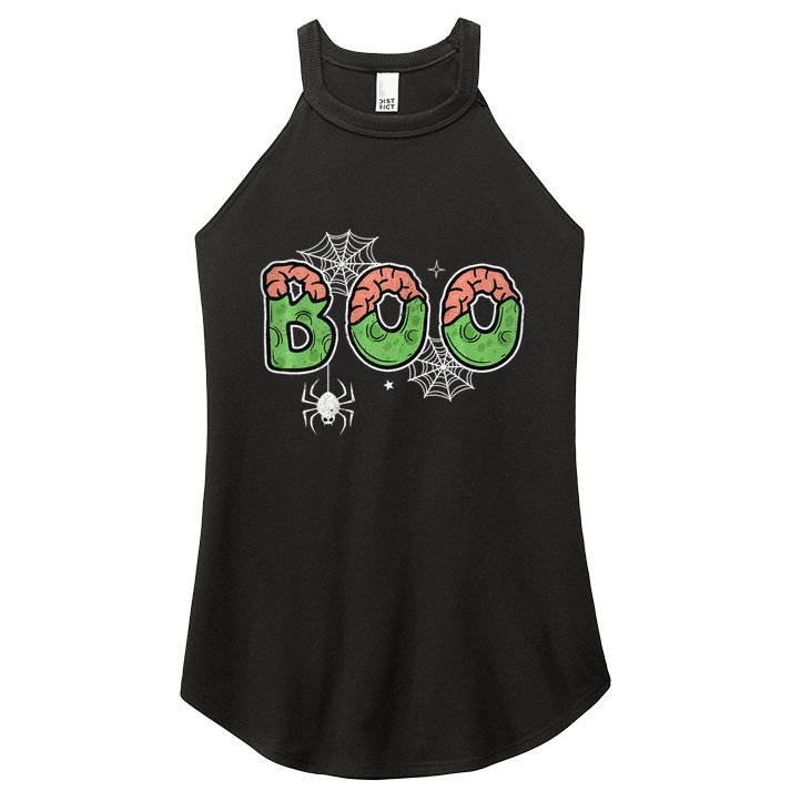 Ghost With Bow Boo Halloween Costume Women's Perfect Tri Rocker Tank