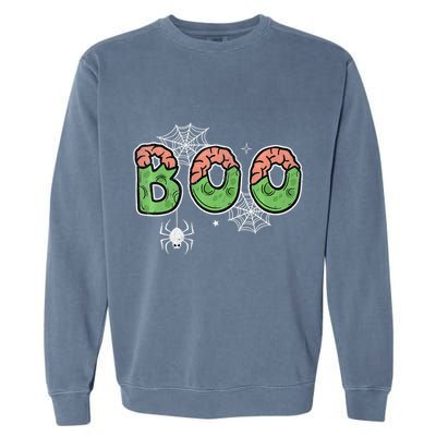 Ghost With Bow Boo Halloween Costume Garment-Dyed Sweatshirt