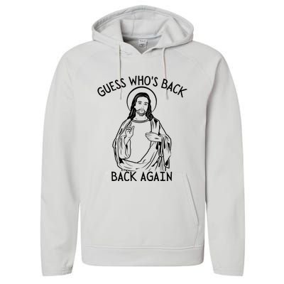 Guess Who's Back? Back Again Happy Easter! Jesus Christ Performance Fleece Hoodie