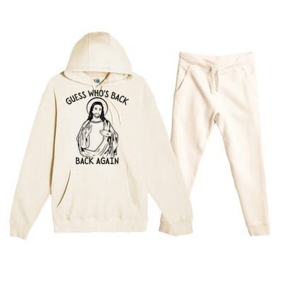 Guess Who's Back? Back Again Happy Easter! Jesus Christ Premium Hooded Sweatsuit Set