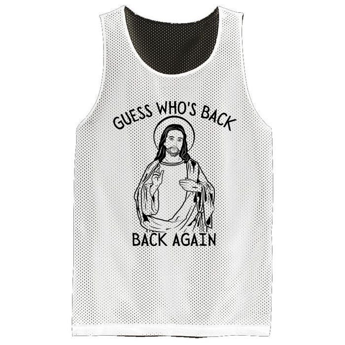 Guess Who's Back? Back Again Happy Easter! Jesus Christ Mesh Reversible Basketball Jersey Tank