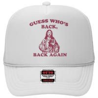 Guess WhoS Back Back Again Happy Easter! Jesus Christ High Crown Mesh Back Trucker Hat