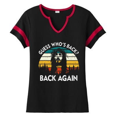 Guess Who's Back? Back Again Ladies Halftime Notch Neck Tee