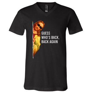 Guess Who's Back Back Again Happy Easter! Jesus Christ V-Neck T-Shirt