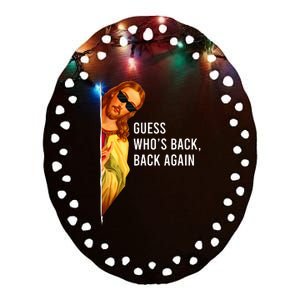 Guess Who's Back Back Again Happy Easter! Jesus Christ Ceramic Oval Ornament