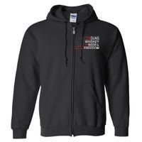 Guns Whiskey Beer And Freedom Veteran US Flag 4th Of July Full Zip Hoodie