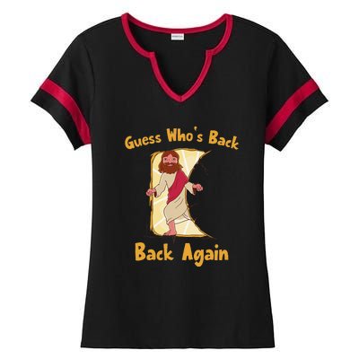 Guess Who's Back? Back Again Ladies Halftime Notch Neck Tee