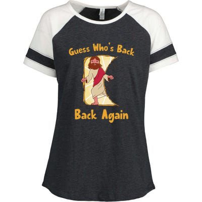 Guess Who's Back? Back Again Enza Ladies Jersey Colorblock Tee