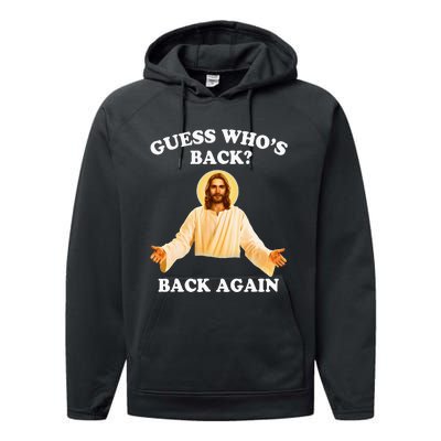 Guess Who's Back Back Again Happy Easter Jesus Christ Performance Fleece Hoodie