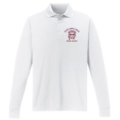 Guess Who's Back Back Again Easter Cool Jesus Christ Performance Long Sleeve Polo