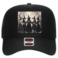 Girl Will Be Girl Witch Halloween Funny Witchy Vibes Women High Crown Mesh Back Trucker Hat