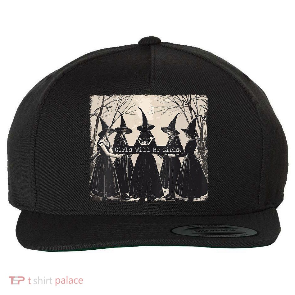 Girl Will Be Girl Witch Halloween Funny Witchy Vibes Women Wool Snapback Cap