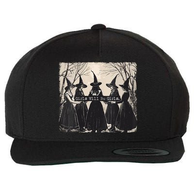 Girl Will Be Girl Witch Halloween Funny Witchy Vibes Women Wool Snapback Cap