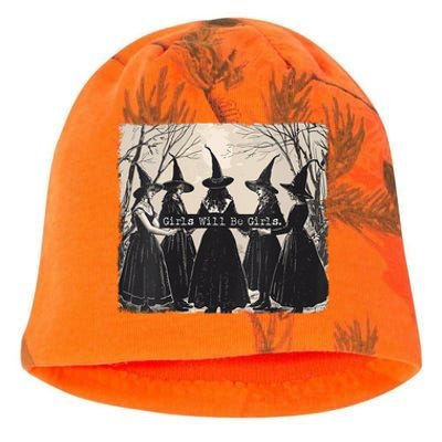 Girl Will Be Girl Witch Halloween Funny Witchy Vibes Women Kati - Camo Knit Beanie