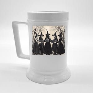 Girl Will Be Girl Witch Halloween Funny Witchy Vibes Women Beer Stein