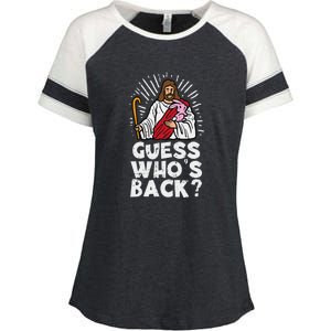 Guess Who's Back? Back Again Enza Ladies Jersey Colorblock Tee