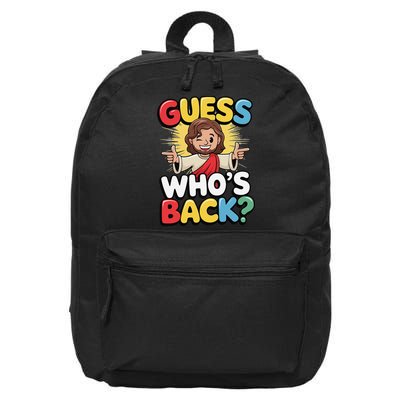 Guess Whos Back Again Jesus Funny Easter Godson 16 in Basic Backpack