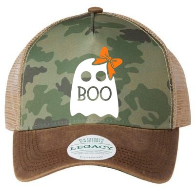Ghost With Bow Boo Funny Halloween Costume Legacy Tie Dye Trucker Hat
