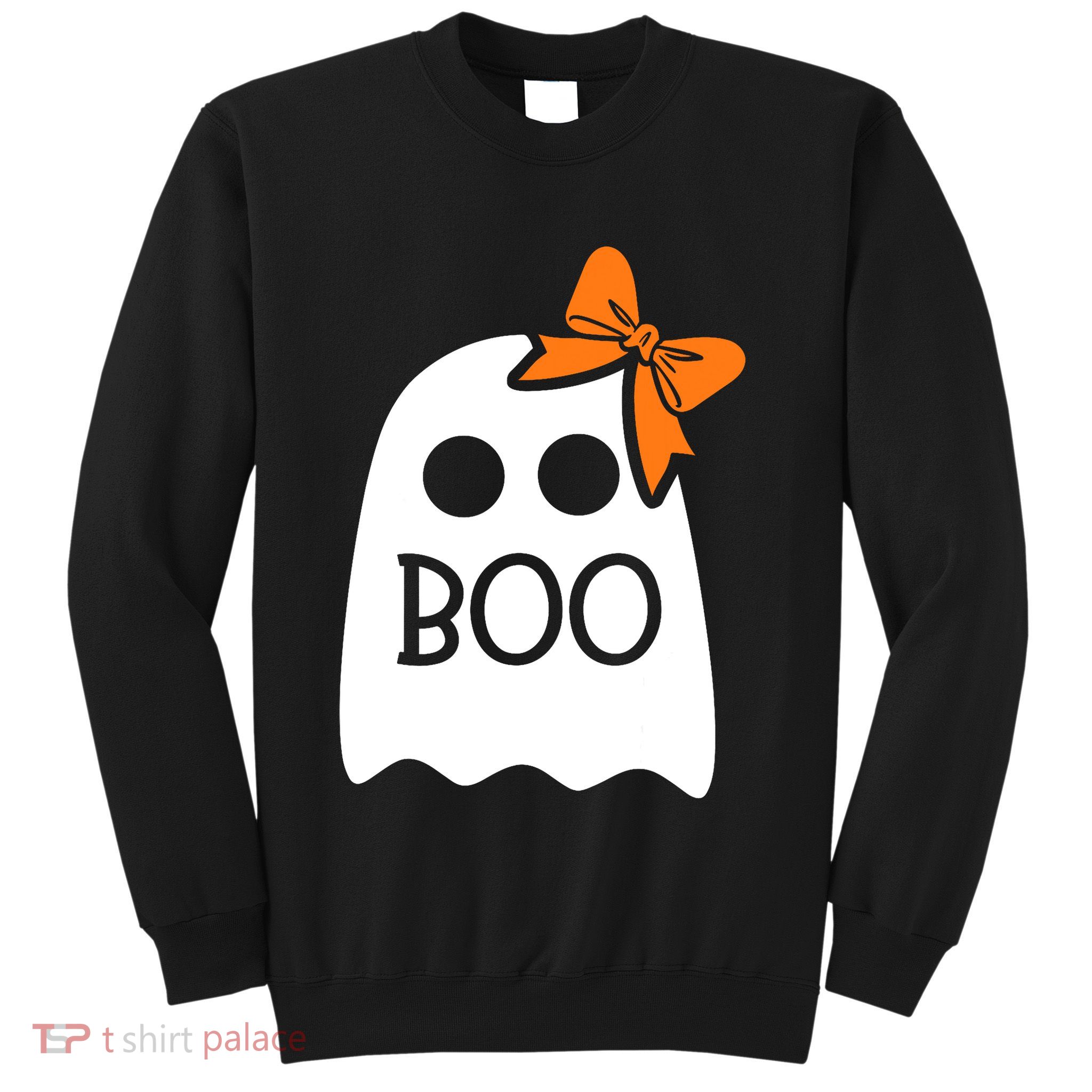 Ghost With Bow Boo Funny Halloween Costume Sweatshirt