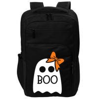 Ghost With Bow Boo Funny Halloween Costume Impact Tech Backpack