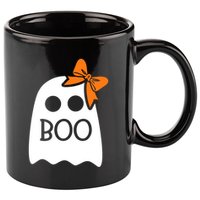 Ghost With Bow Boo Funny Halloween Costume 11oz C Handle Ceramic Mug