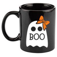 Ghost With Bow Boo Funny Halloween Costume 11oz C Handle Ceramic Mug