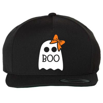 Ghost With Bow Boo Funny Halloween Costume Wool Snapback Cap