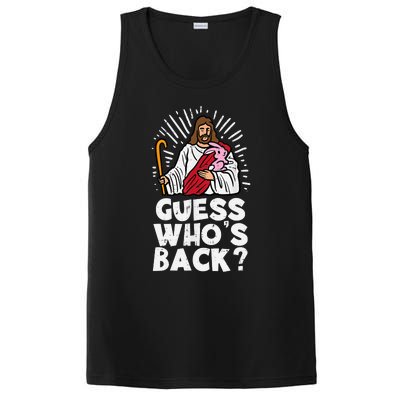 Guess Whos Back Jesus Easter Funny Religious PosiCharge Competitor Tank