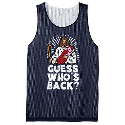 Guess Whos Back Jesus Easter Funny Religious Mesh Reversible Basketball Jersey Tank