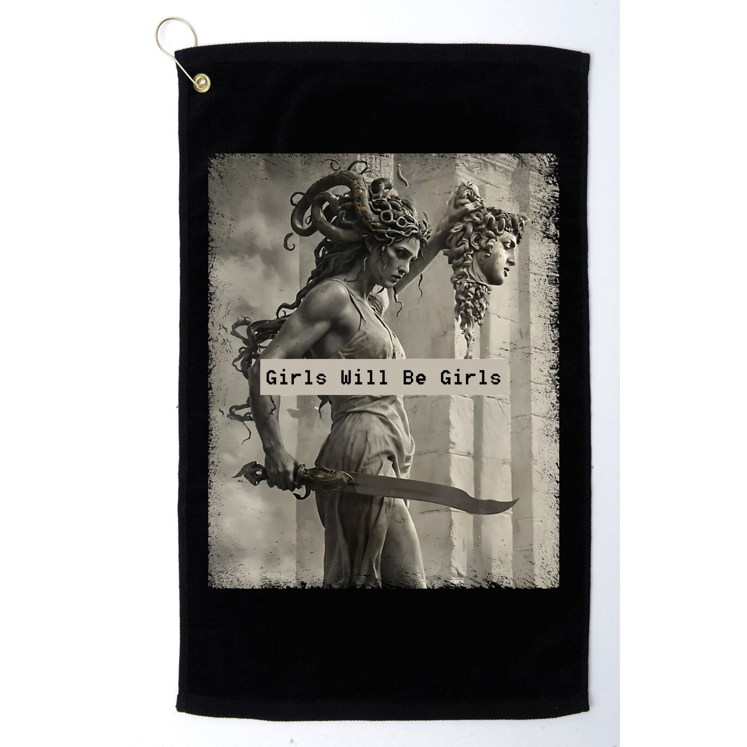 Girls Will Be Girls Medusa Feminist Golf Towel