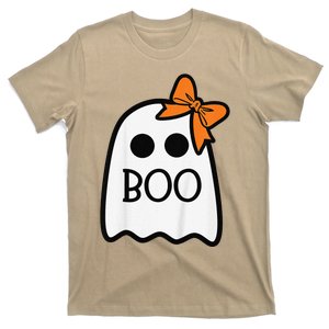 Ghost With Bow Boo Halloween T-Shirt