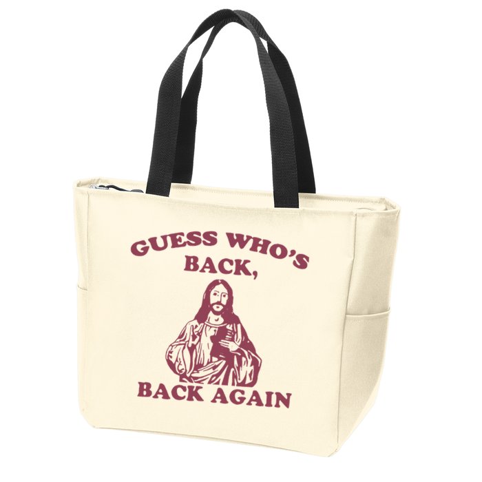 Guess Who's Back Back Again Happy Easter! Jesus Christ Zip Tote Bag